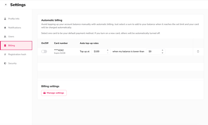 4. Settings